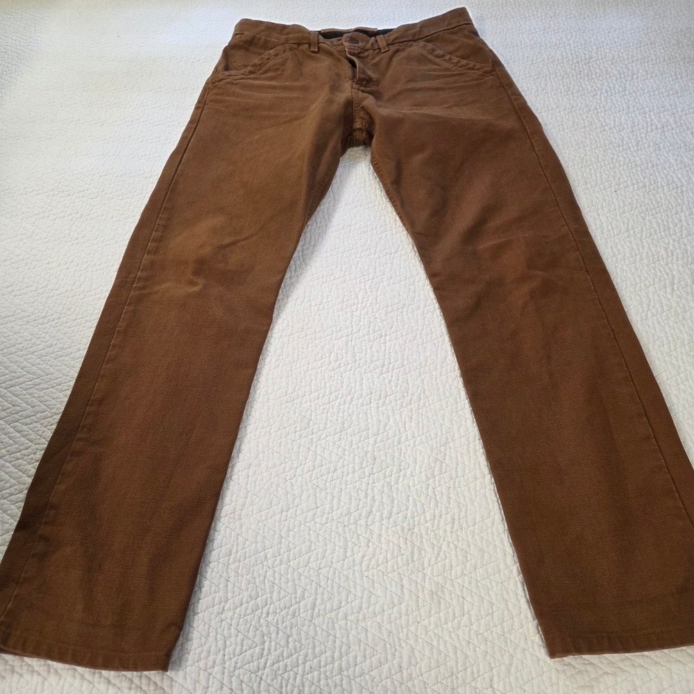 Freenote Cloth Workers Chino Pants Tobacco Brown Japanese Canvas 33 USA Made